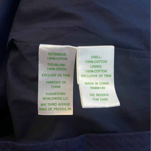 Lilly Pulitzer Women's Valli Shift Dress True Navy Silver Gold Cross Neck Size 2 - Picture 9 of 10